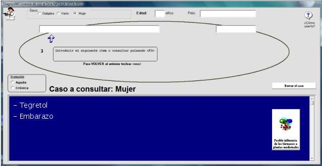 Pantalla en la que se introducen los datos
